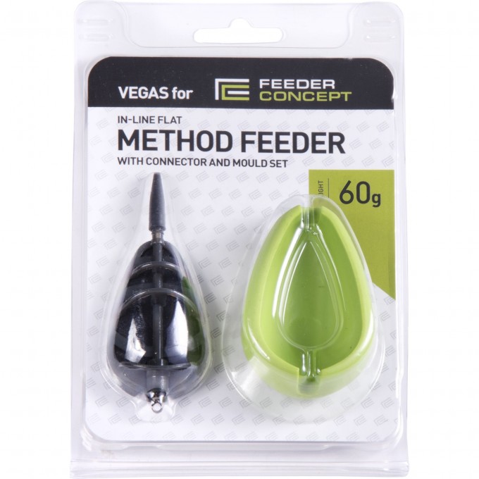 Кормушка фидерная FEEDER CONCEPT Vegas Flat METHOD 60г и уплотнитель 7009-061