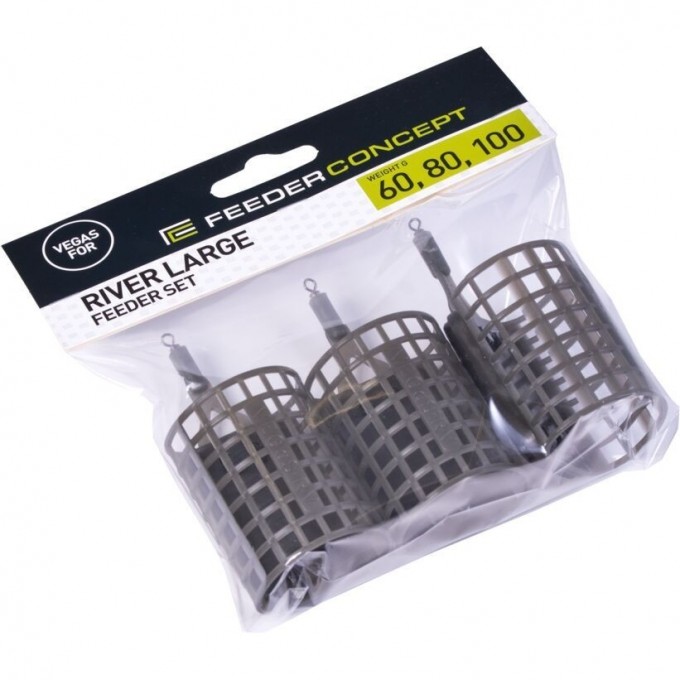 Набор фидерных кормушек FEEDER CONCEPT Vegas River Large Сетка 60 80 100г 3шт. 7005-681